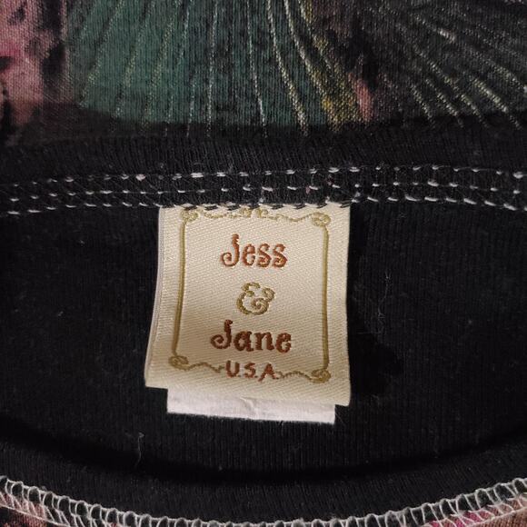 Vtg Jess & Jane Studded Bling Orchids Art to Wear Top Womens Size M 90s Y2K - Picture 7 of 9